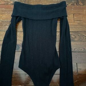 Off-Shoulder Black Bodysuit
